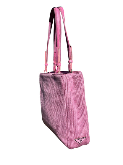Prada Knit Shoulder Tote Bag Pink