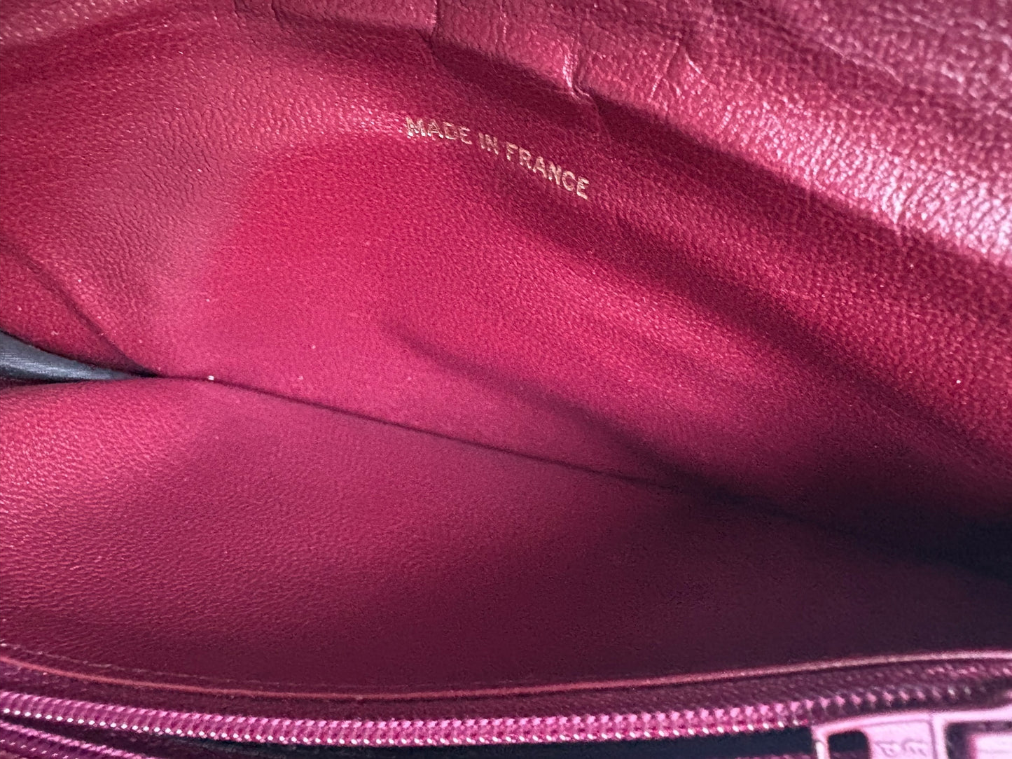Chanel Maroon Lambskin Leather Long Wallet