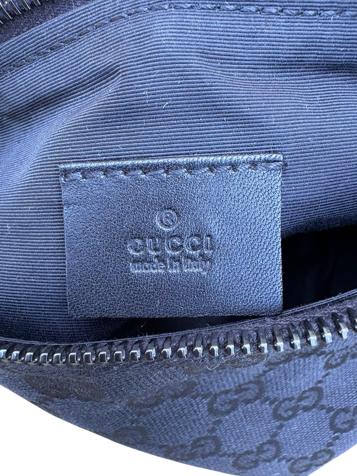 Gucci Black GG Canvas and Leather Pochette
