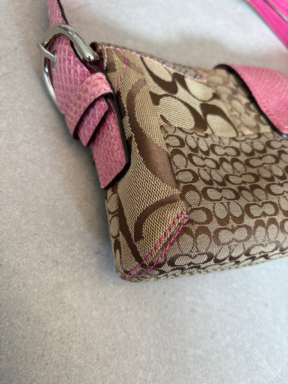 Coach Exotics Soho Patchwork with Pink Snakeskin Shoulder Bag