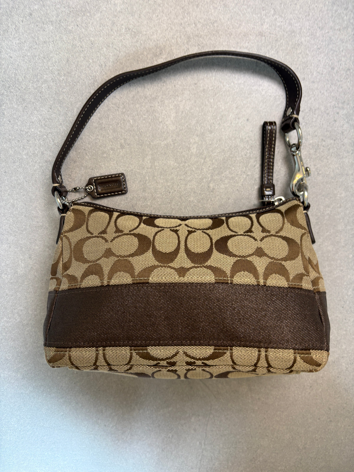Coach Beige and Brown Pouch