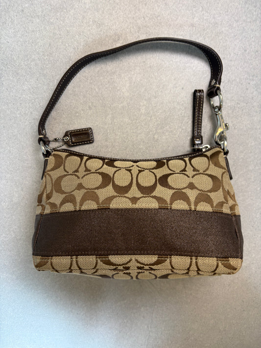 Coach Beige and Brown Pouch