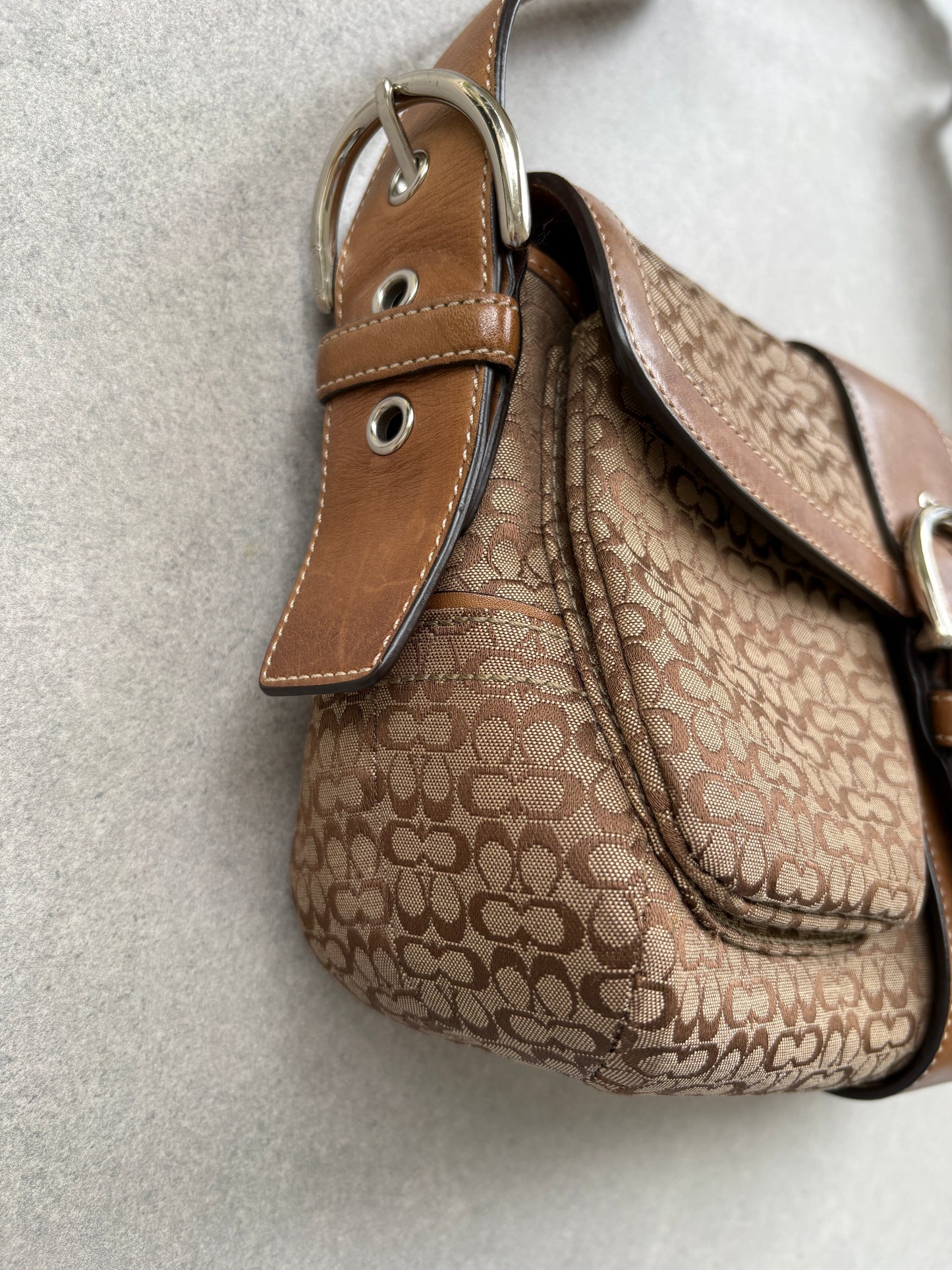 Coach Soho Brown Monogram Shoulder Bag