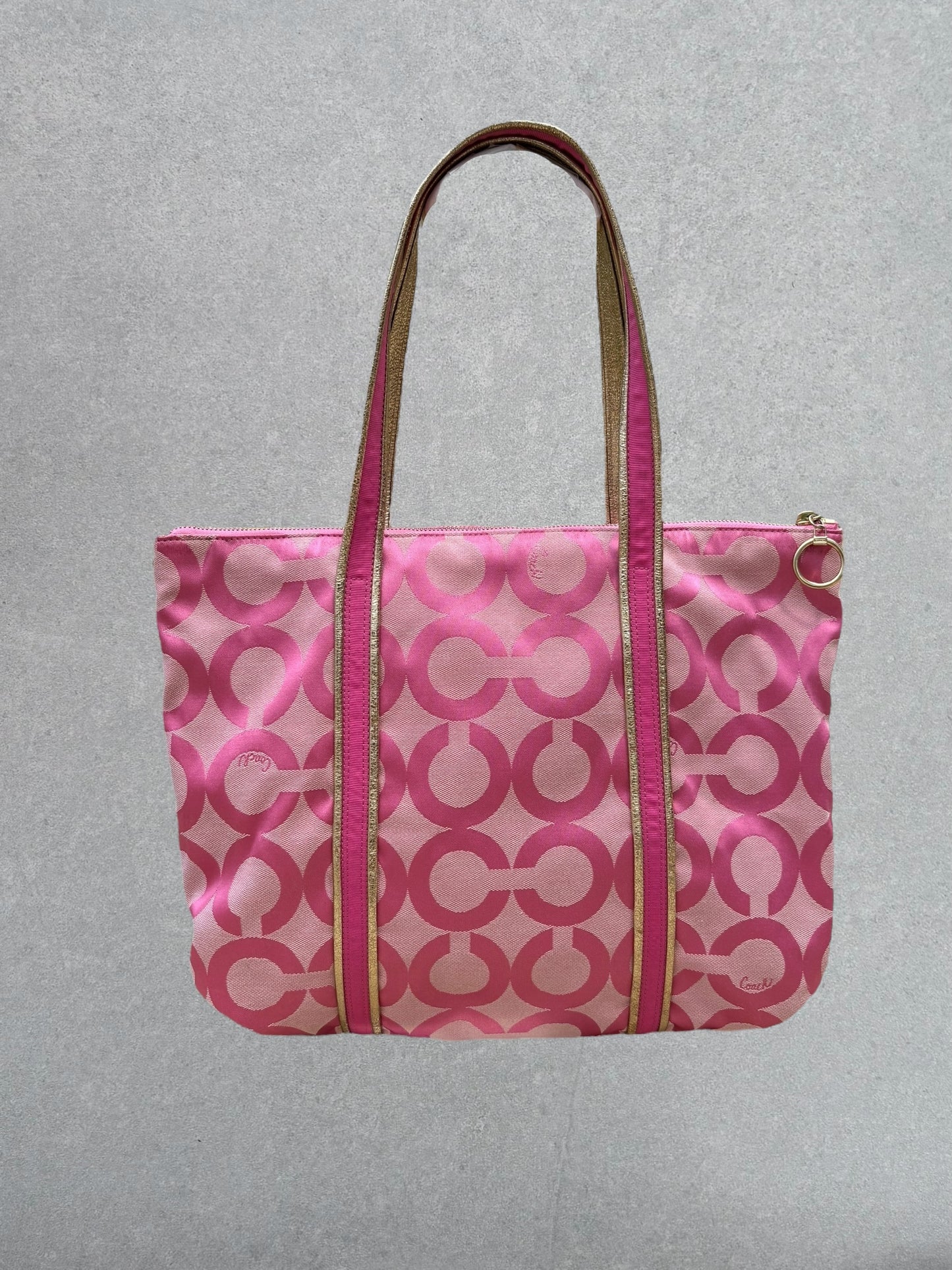 Coach Art Pink Tote Bag with Glitter Tag