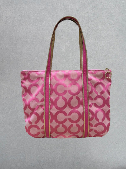 Coach Art Pink Tote Bag with Glitter Tag
