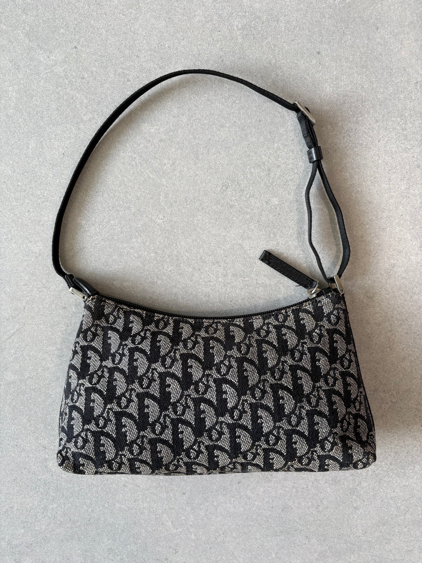 Christian Dior 2000s Black Trotter Monogram Shoulder Bag
