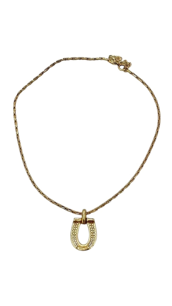 Dior Horseshoe Pendant Necklace