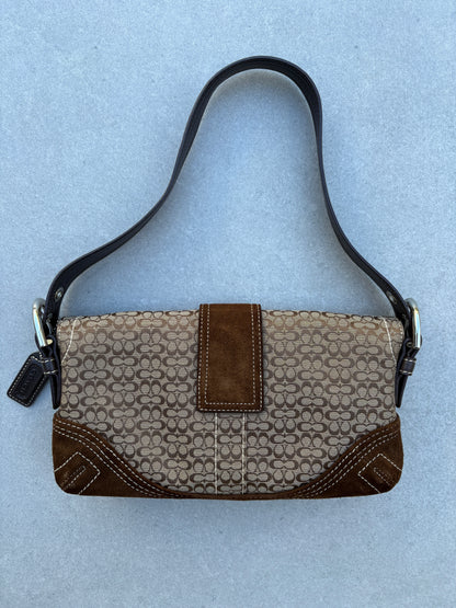 Coach Soho Brown Signature Monogram Shoulder Bag