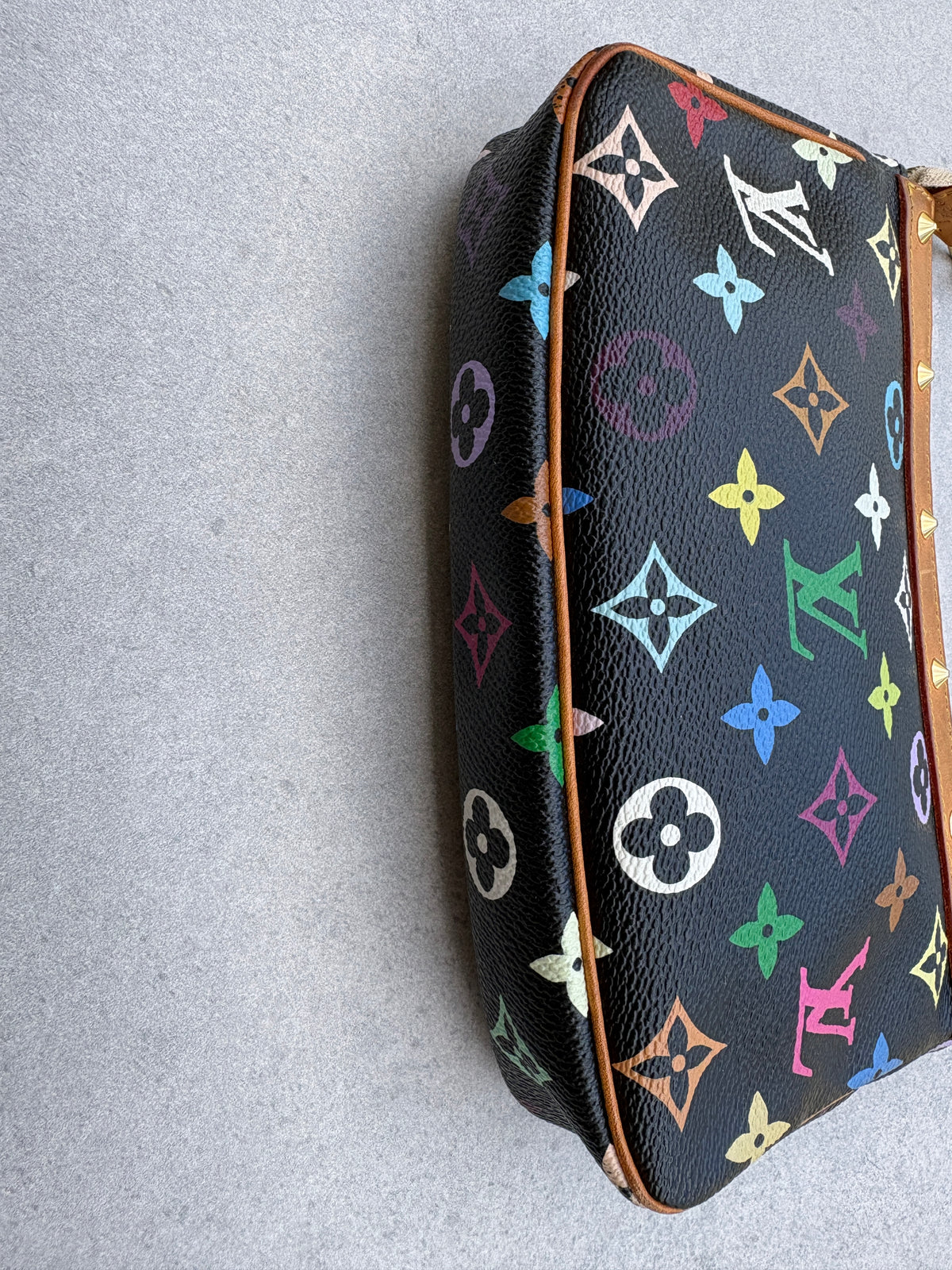 Louis Vuitton x Takashi Murakami Black Multicolour Pochette Accessoires 2000s