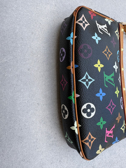 Louis Vuitton x Takashi Murakami Black Multicolour Pochette Accessoires 2000s
