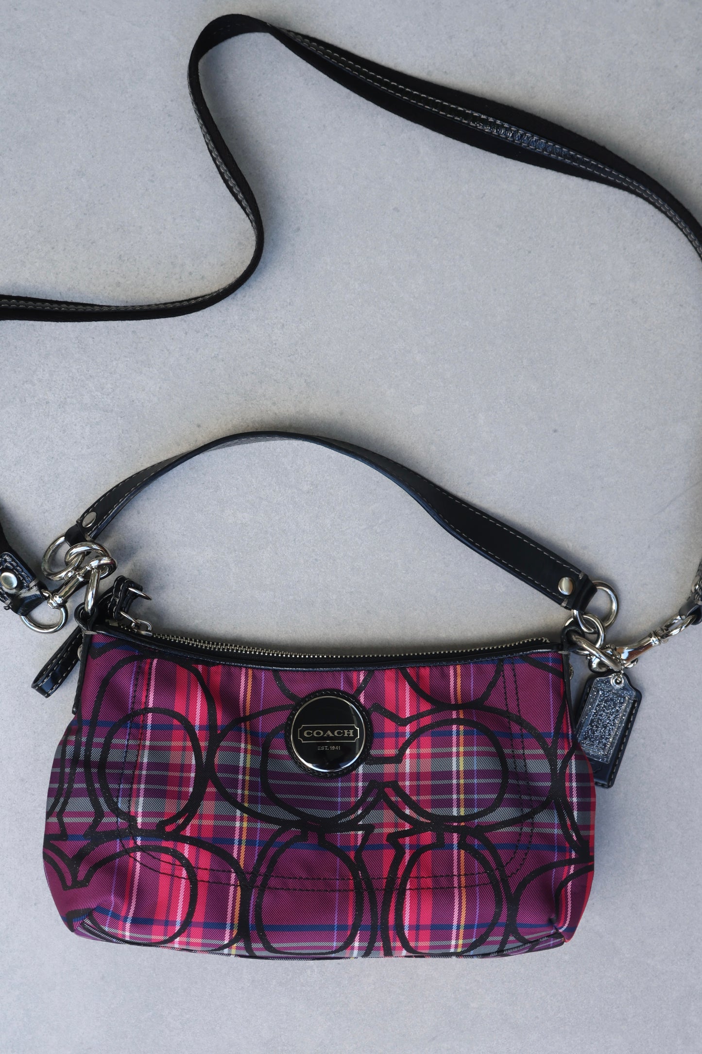 Coach Poppy Tartan Shoulder Bag