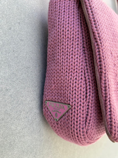 Prada Knit Shoulder Bag Pink