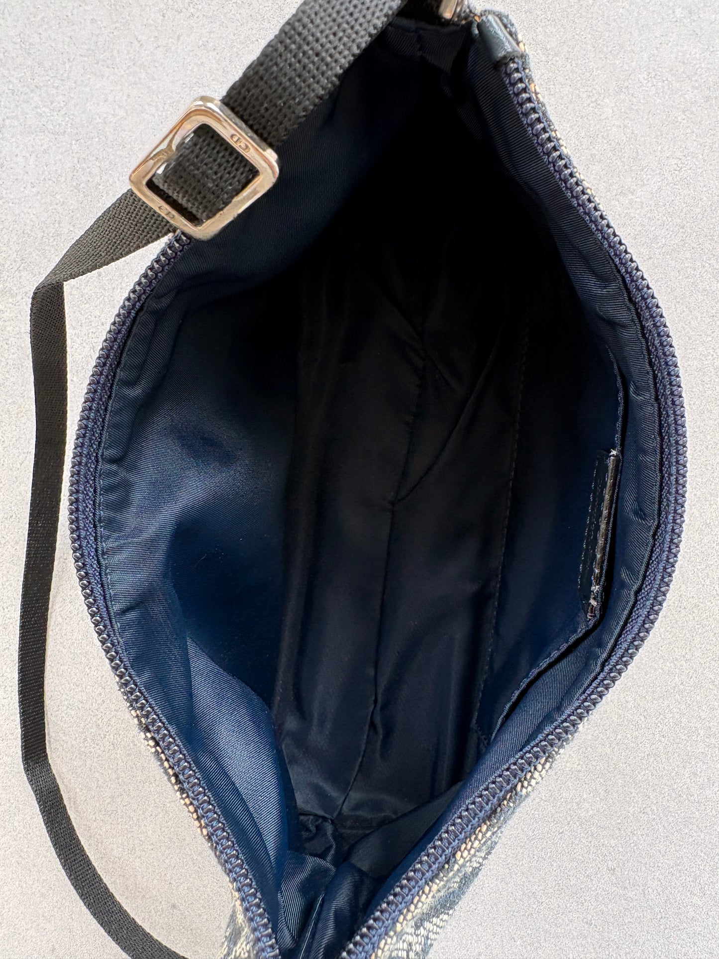 Christian Dior 2000s Blue Trotter Monogram Shoulder Bag