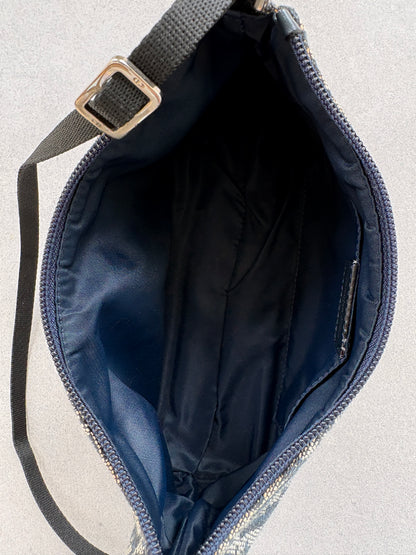 Christian Dior 2000s Blue Trotter Monogram Shoulder Bag