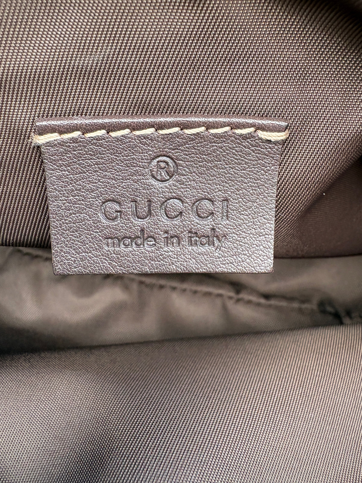 Gucci GG Canvas Pochette with Black Trim