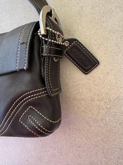 Coach Soho Black Leather Shoulder Bag