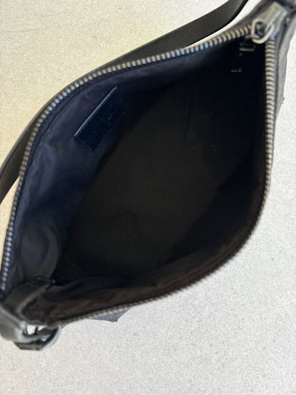 Gucci Black GG Canvas and Leather Pochette