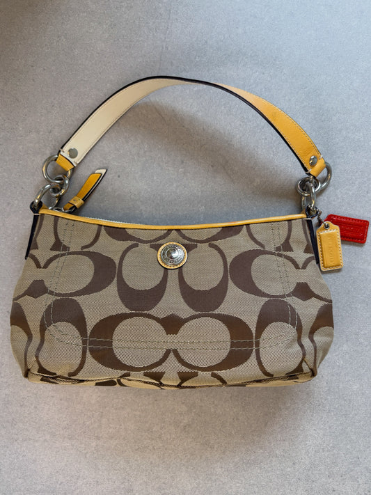 Coach Beige Monogram Shoulder Bag