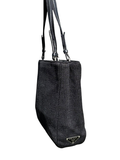 Prada Knit Shoulder Tote Bag Black