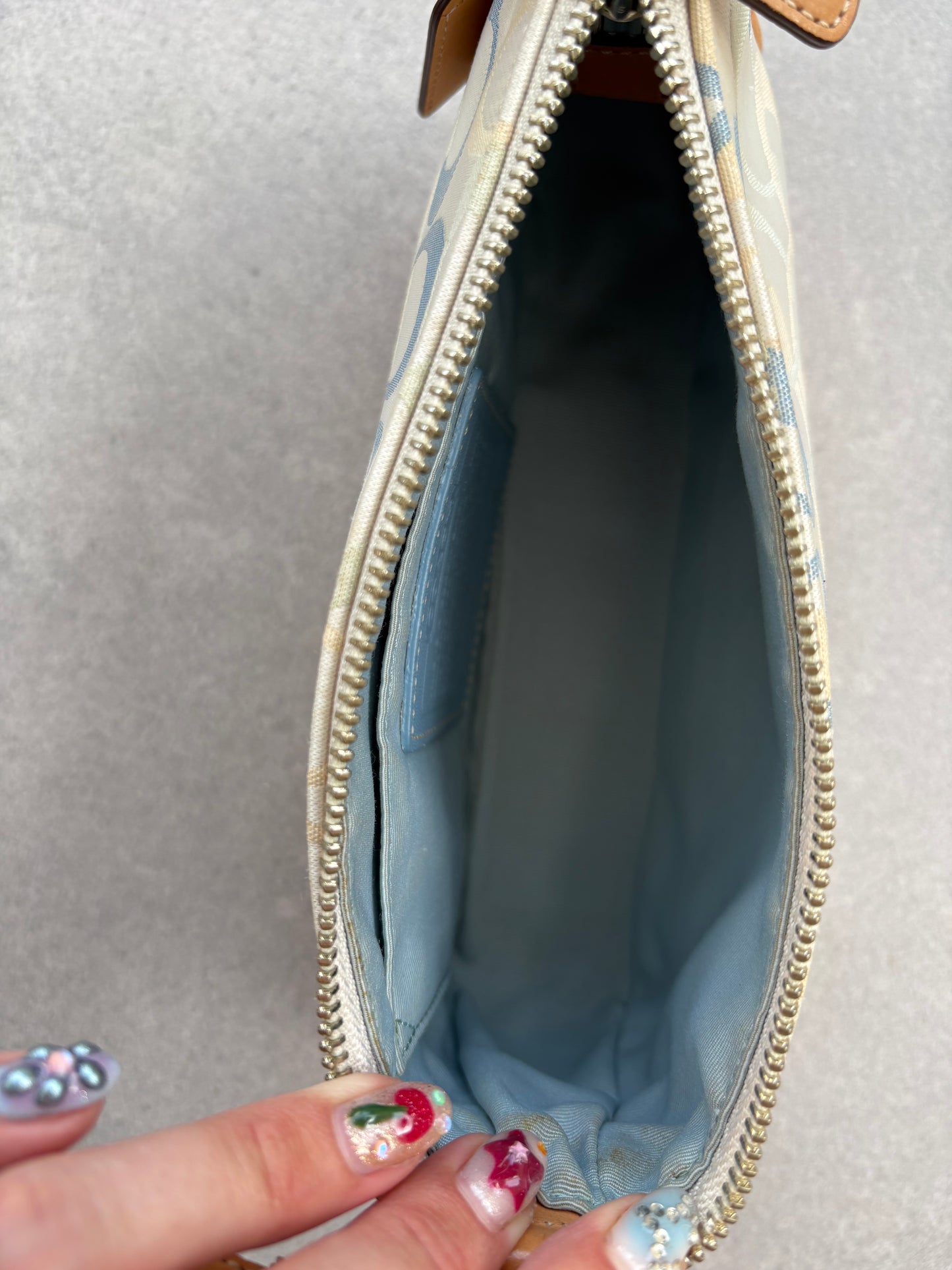 Coach Signature Demi Blue Optic Shoulder Bag Rare