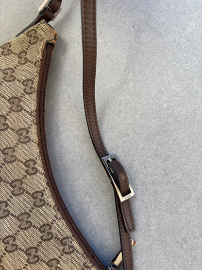 Gucci Brown GG Canvas and Leather Shoulder Bag