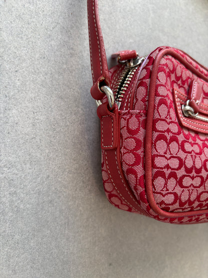 Coach Red Canvas Signature Crossbody Bag