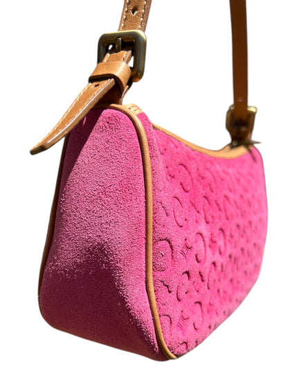 Celine Pink Suede Shoulder Bag