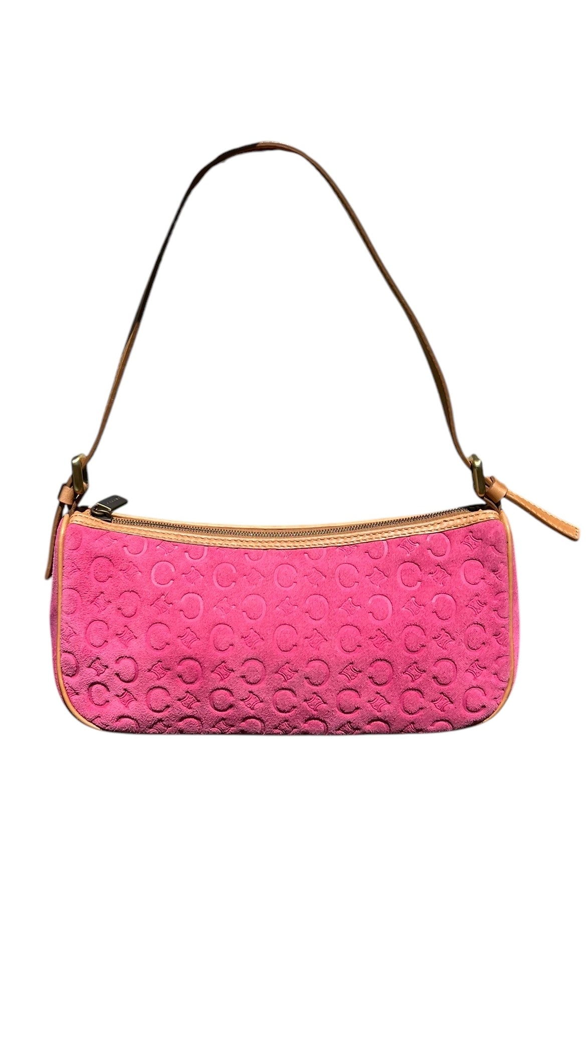 Celine Pink Suede Shoulder Bag
