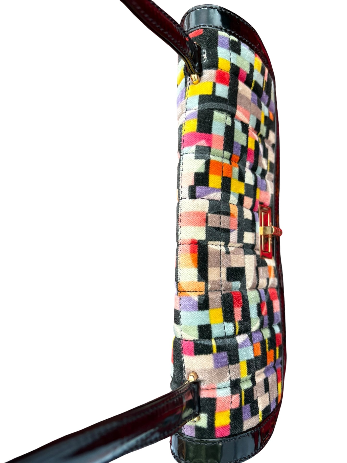 Chanel Shoulder Bag No. 6 Flap Velvet Multicolor Black