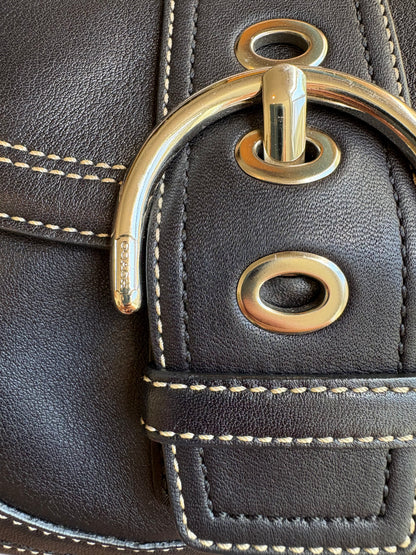 Coach Soho Black Leather Shoulder Bag