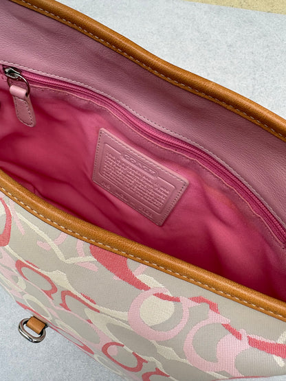Coach Optic Pink Hampton Shoulder Bag with Clasp