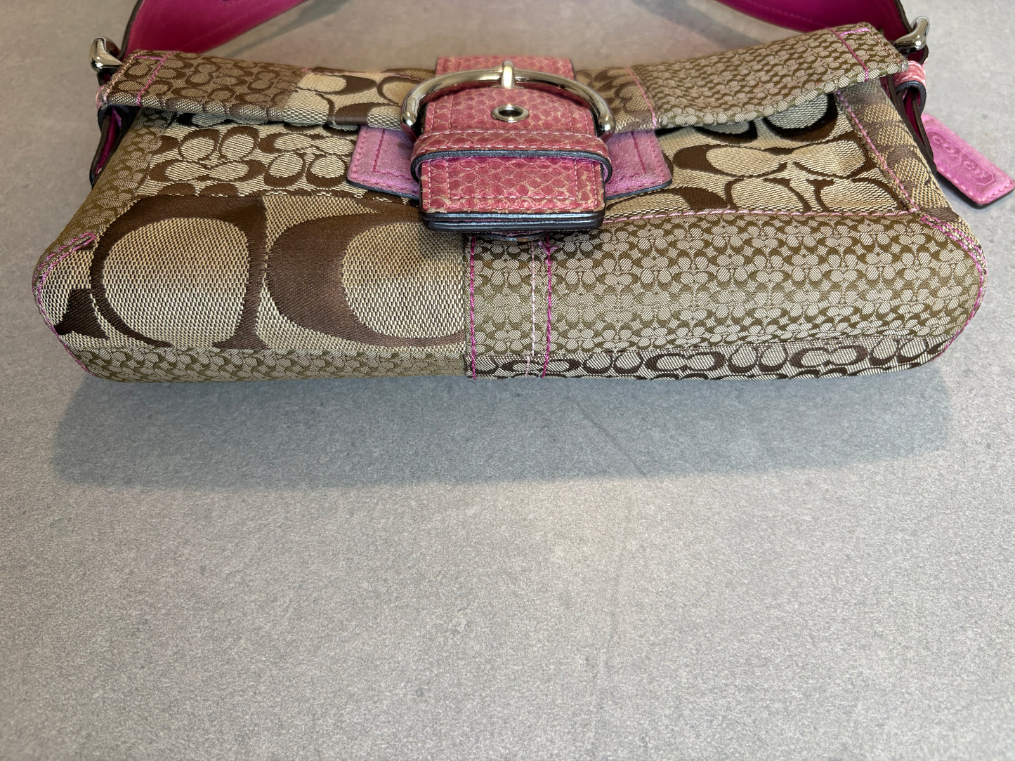 Coach Exotics Soho Patchwork with Pink Snakeskin Shoulder Bag