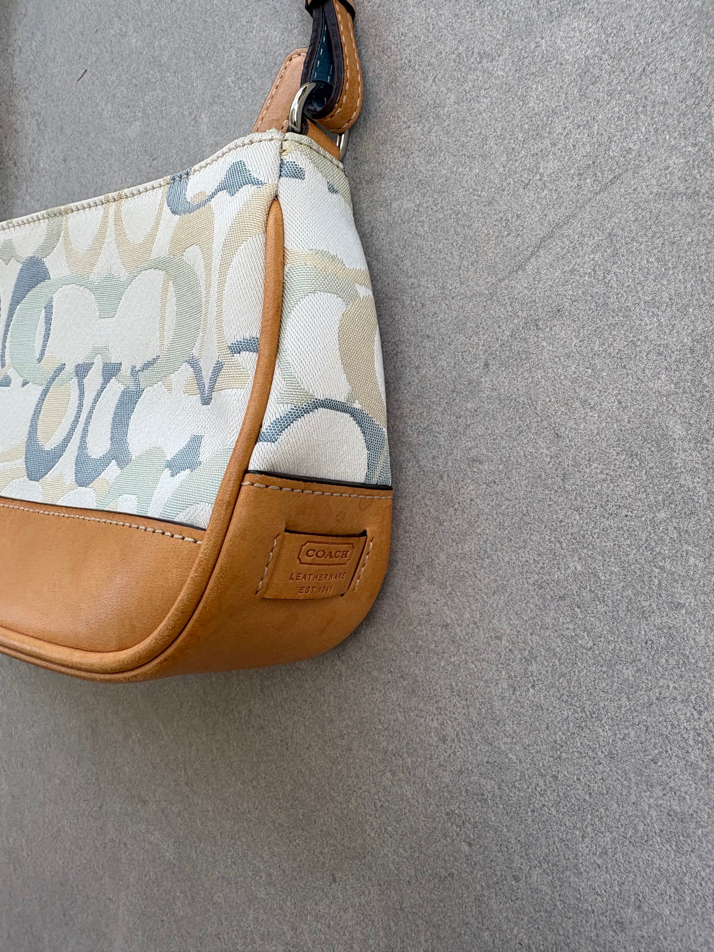 Coach Signature Demi Blue Optic Shoulder Bag Rare