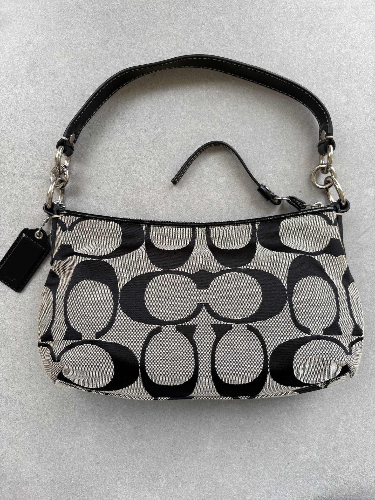 Coach Poppy Monogram Black Shoulder Bag
