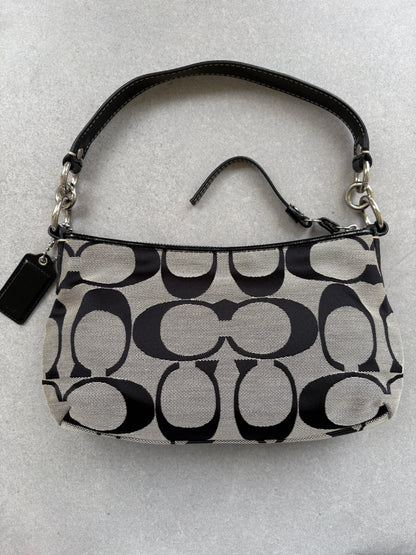 Coach Poppy Monogram Black Shoulder Bag