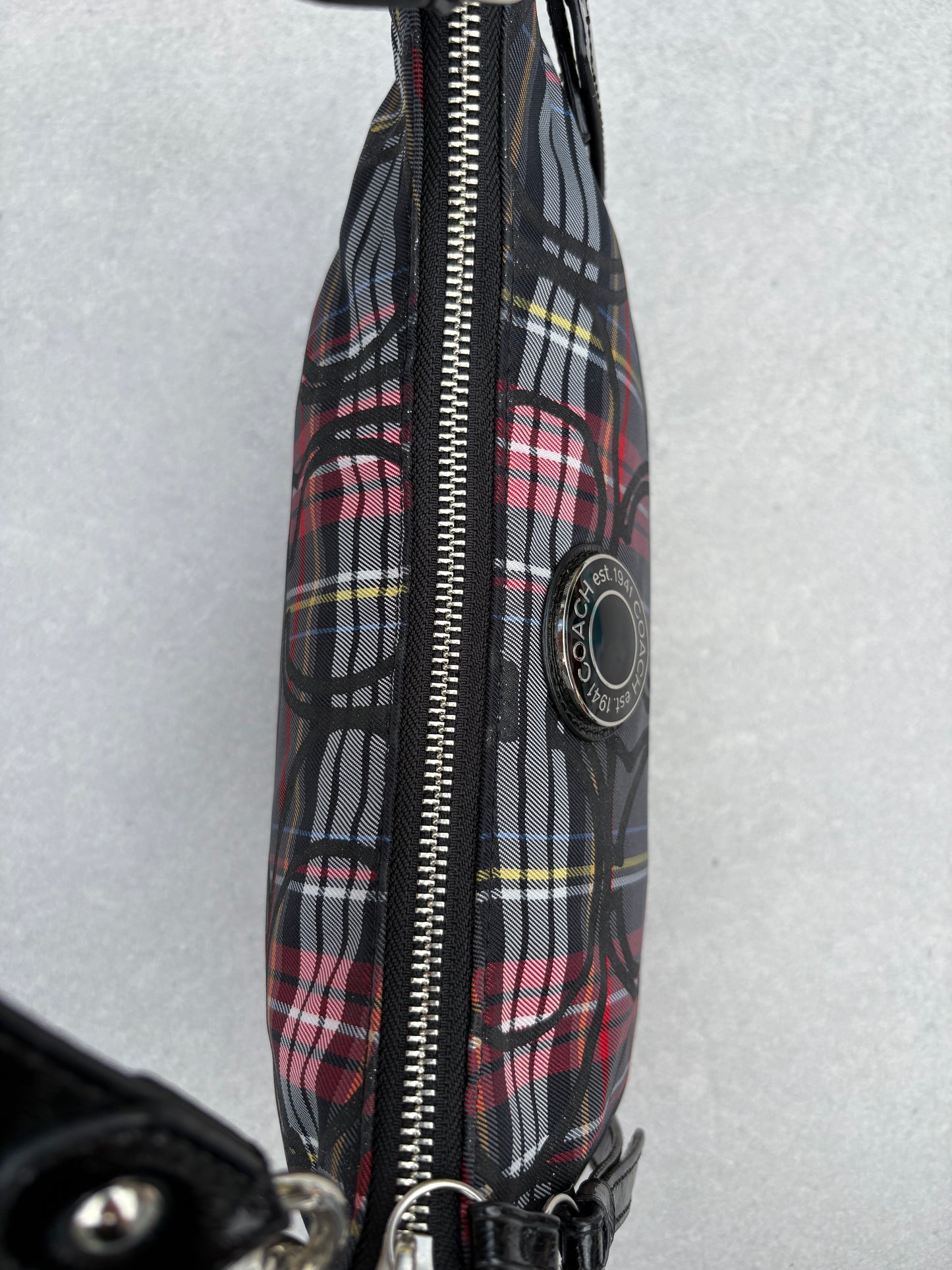 Coach Tartan Two-Way Handbag with Star Charm