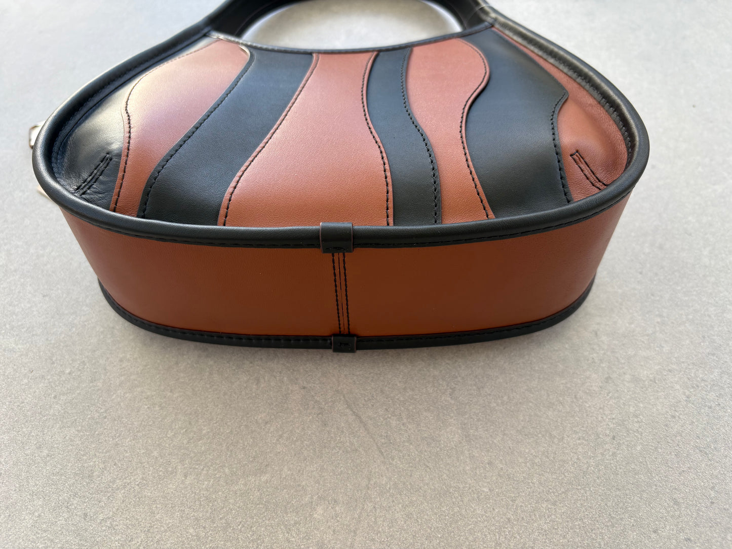 Coachtopia Ergo Bag in Wavy Stripe Upcrafted Leather, Brown and Black