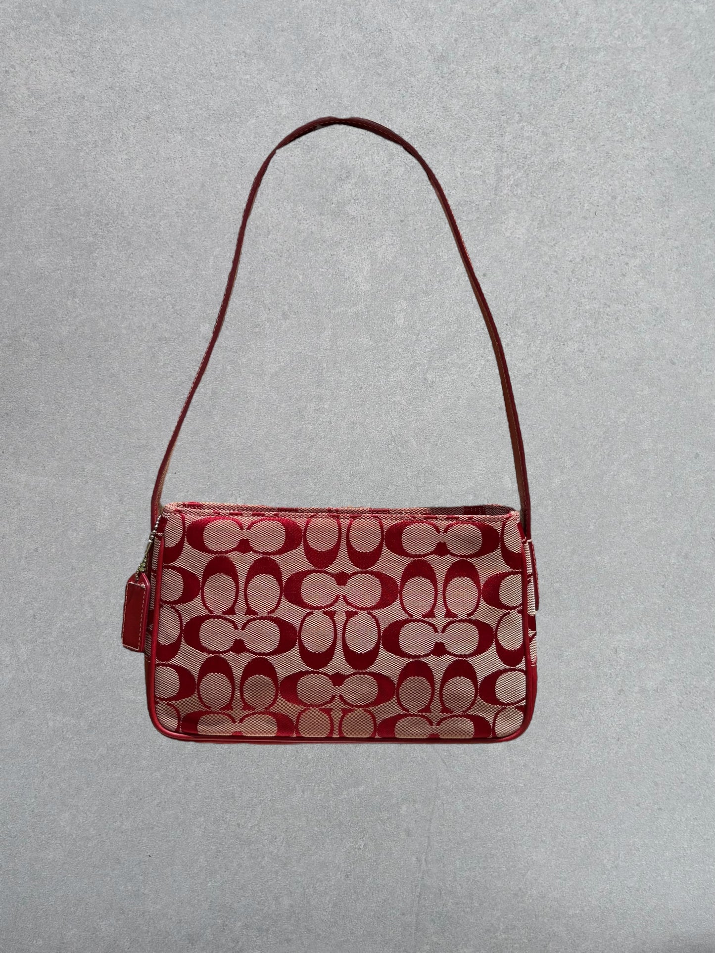 Coach Rare Red Monogram Shoulder Bag