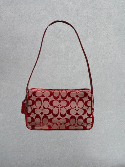 Coach Rare Red Monogram Shoulder Bag