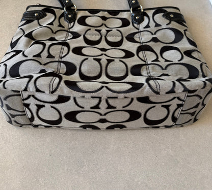 Coach Black and Grey Tote Bag