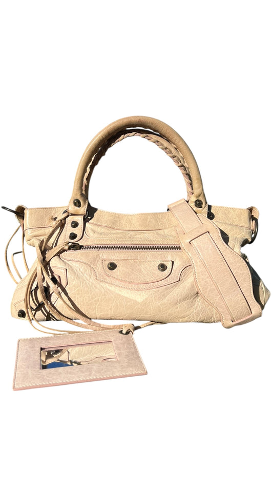 Balenciaga Cream Leather First City Shoulder Bag 2000s
