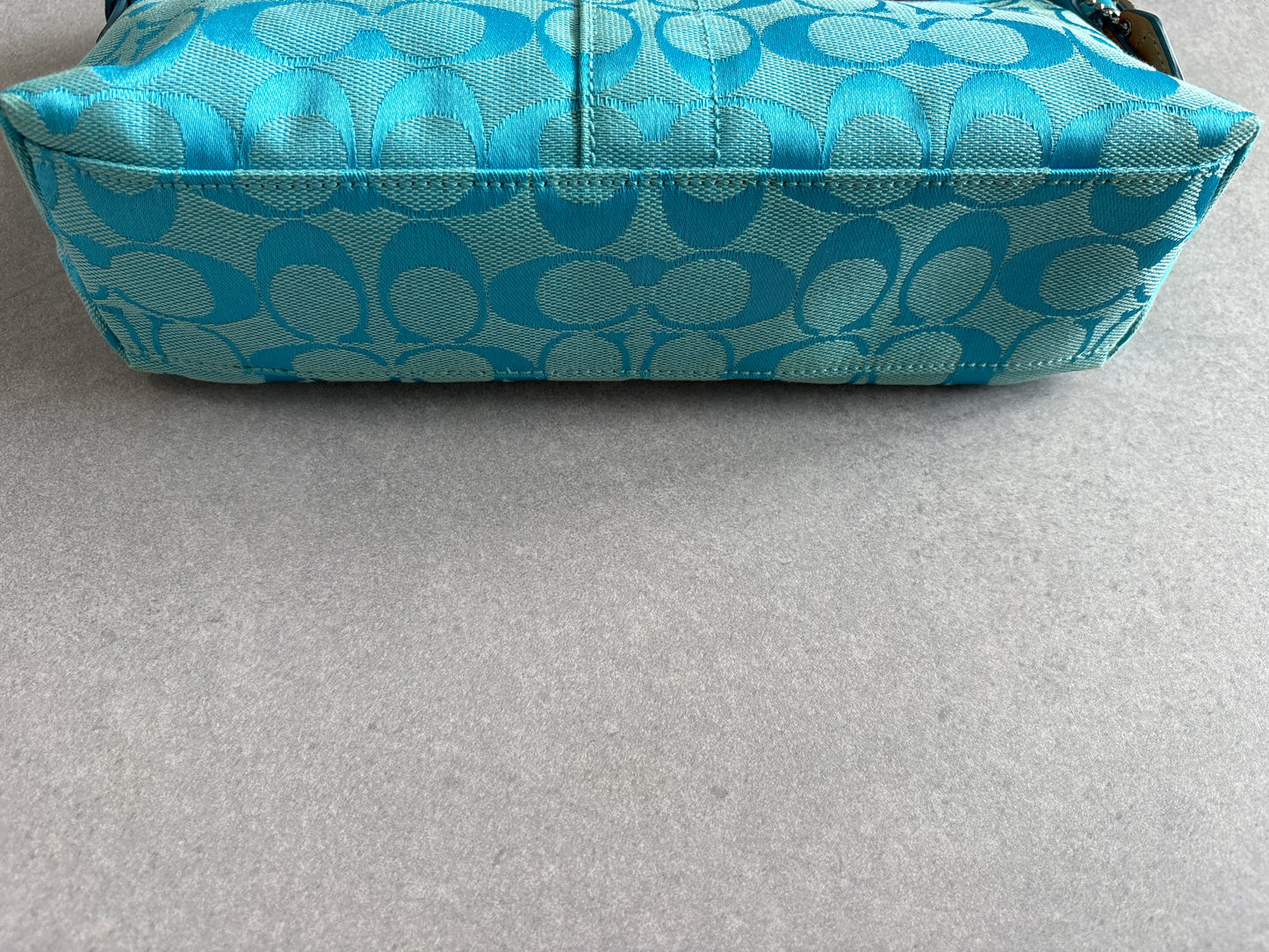 Coach Demi RARE Blue Baguette Shoulder Bag