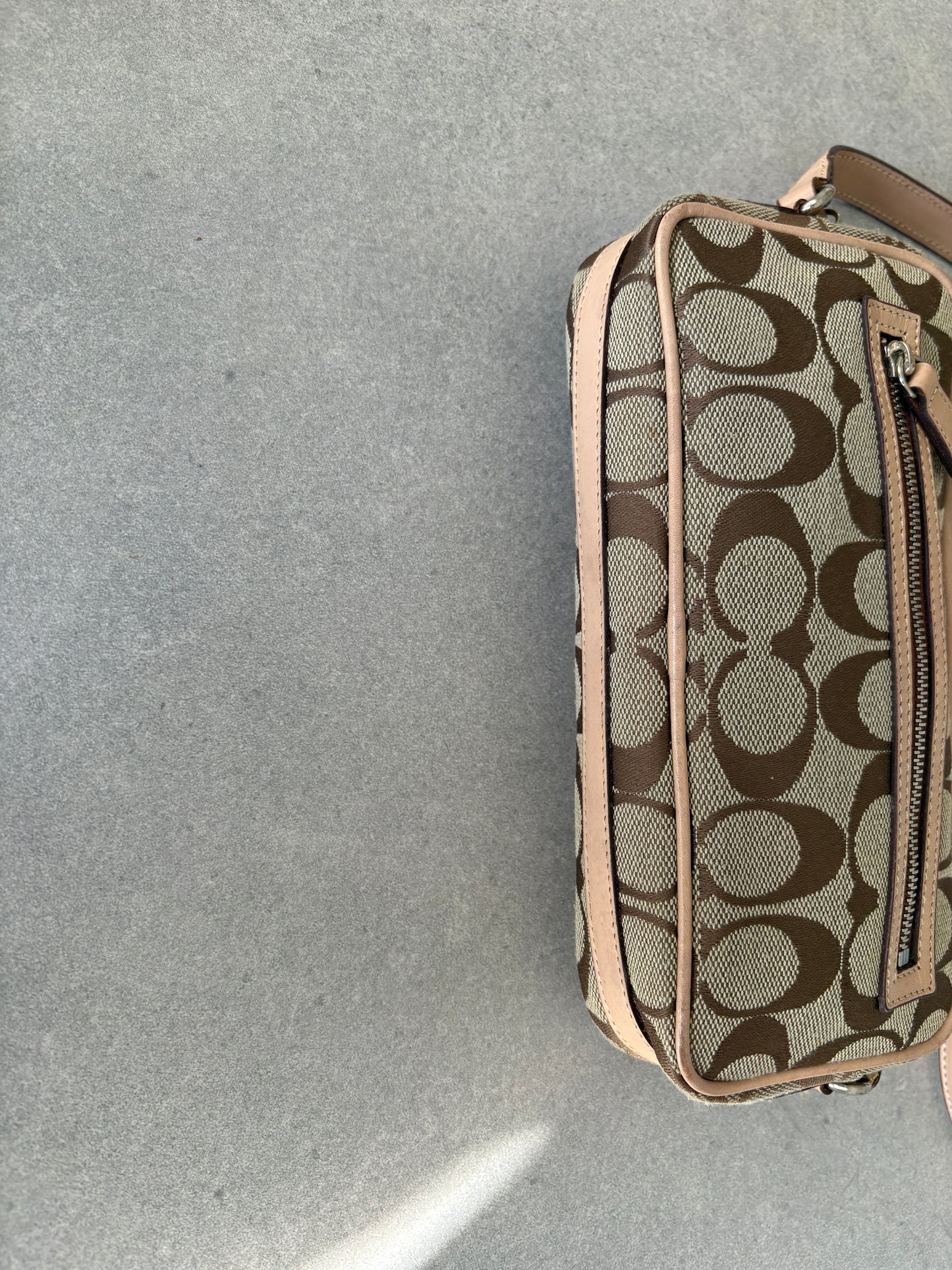 Coach Brown Canvas Signature Crossbody Bag