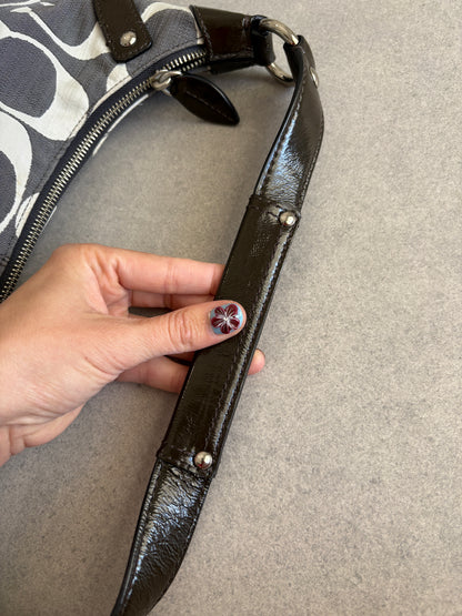 Coach Grey Monogram Shoulder Bag