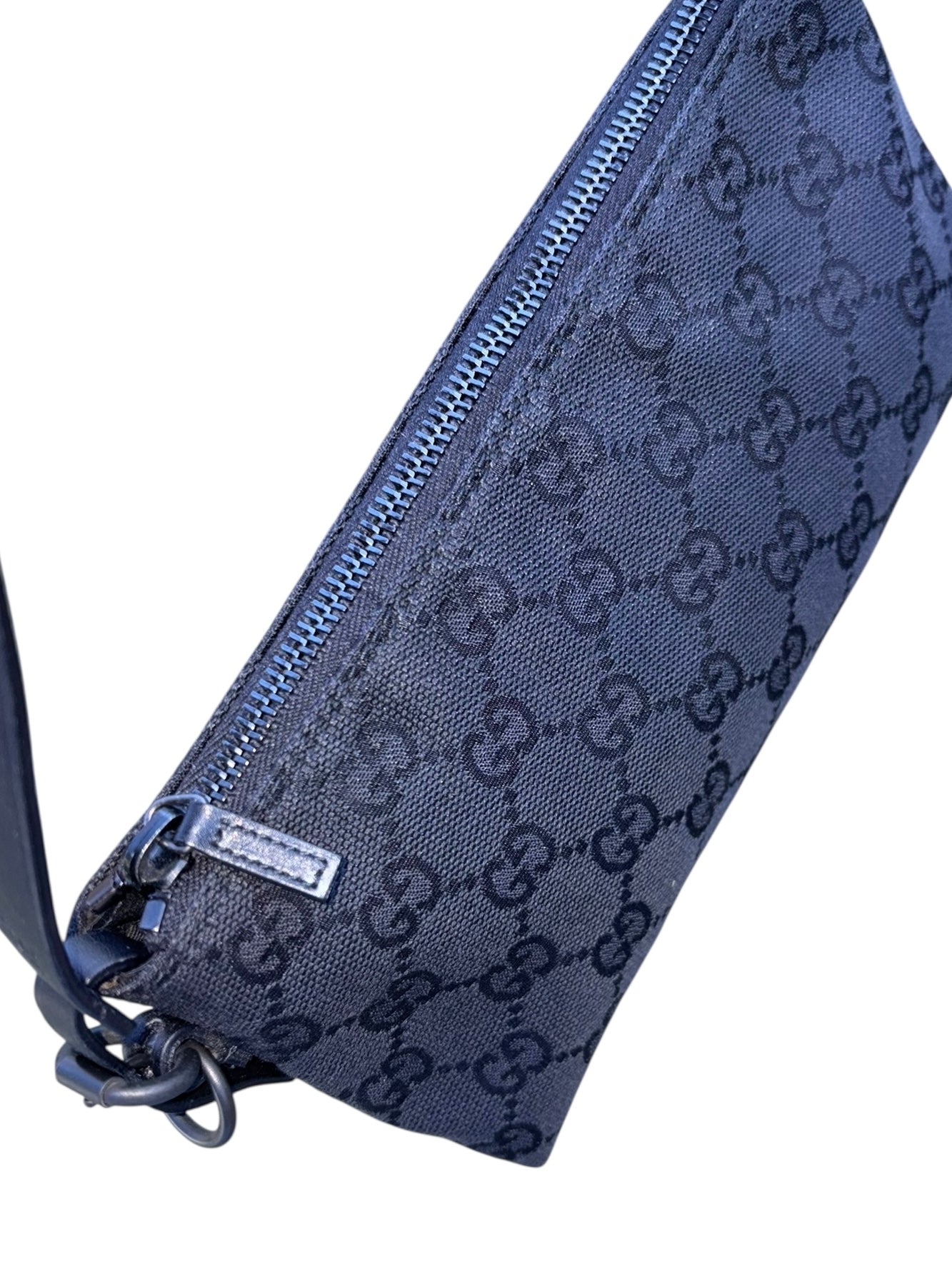 Gucci Black GG Canvas and Leather Pochette