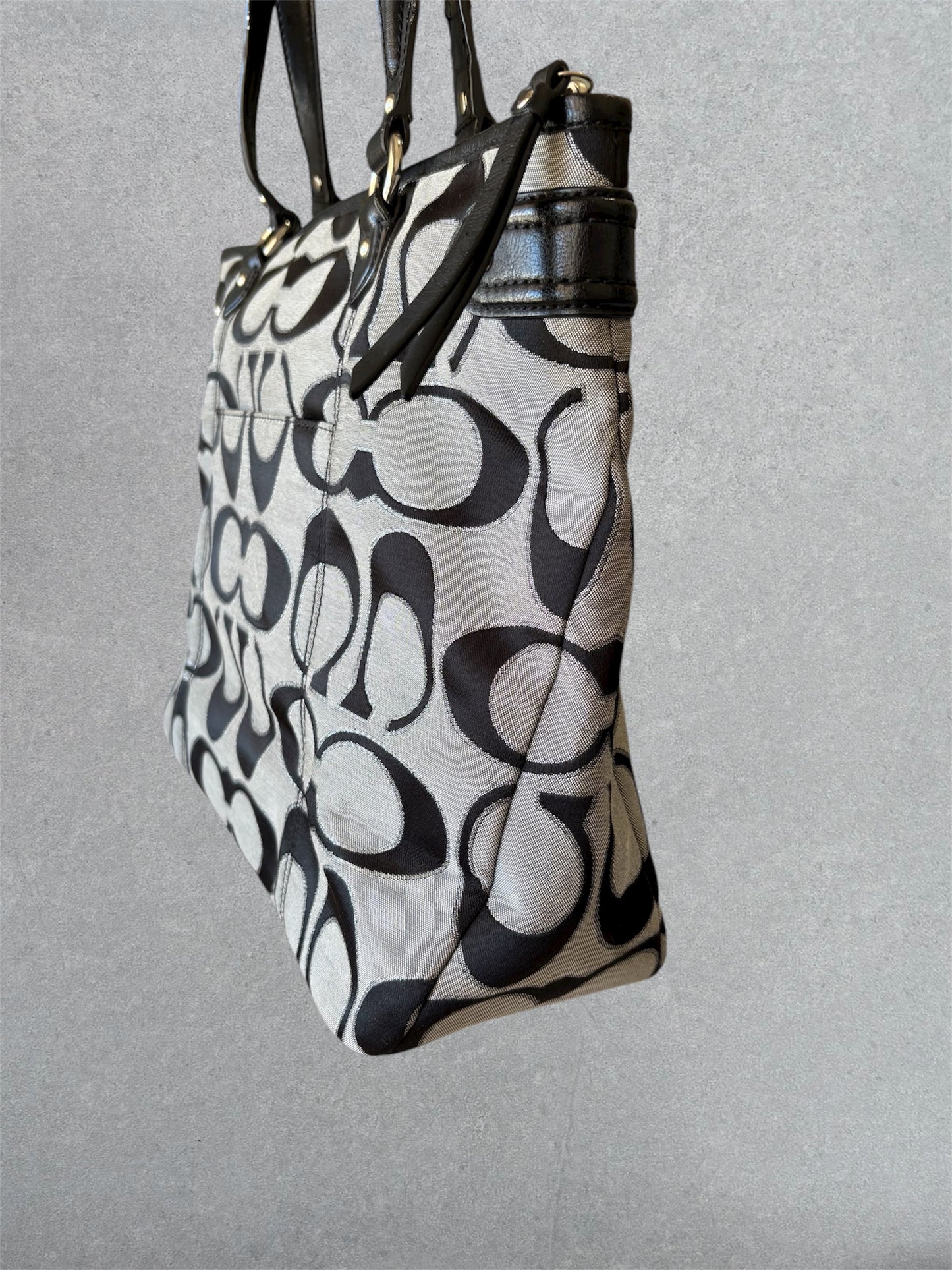 Coach Black and Grey Tote Bag