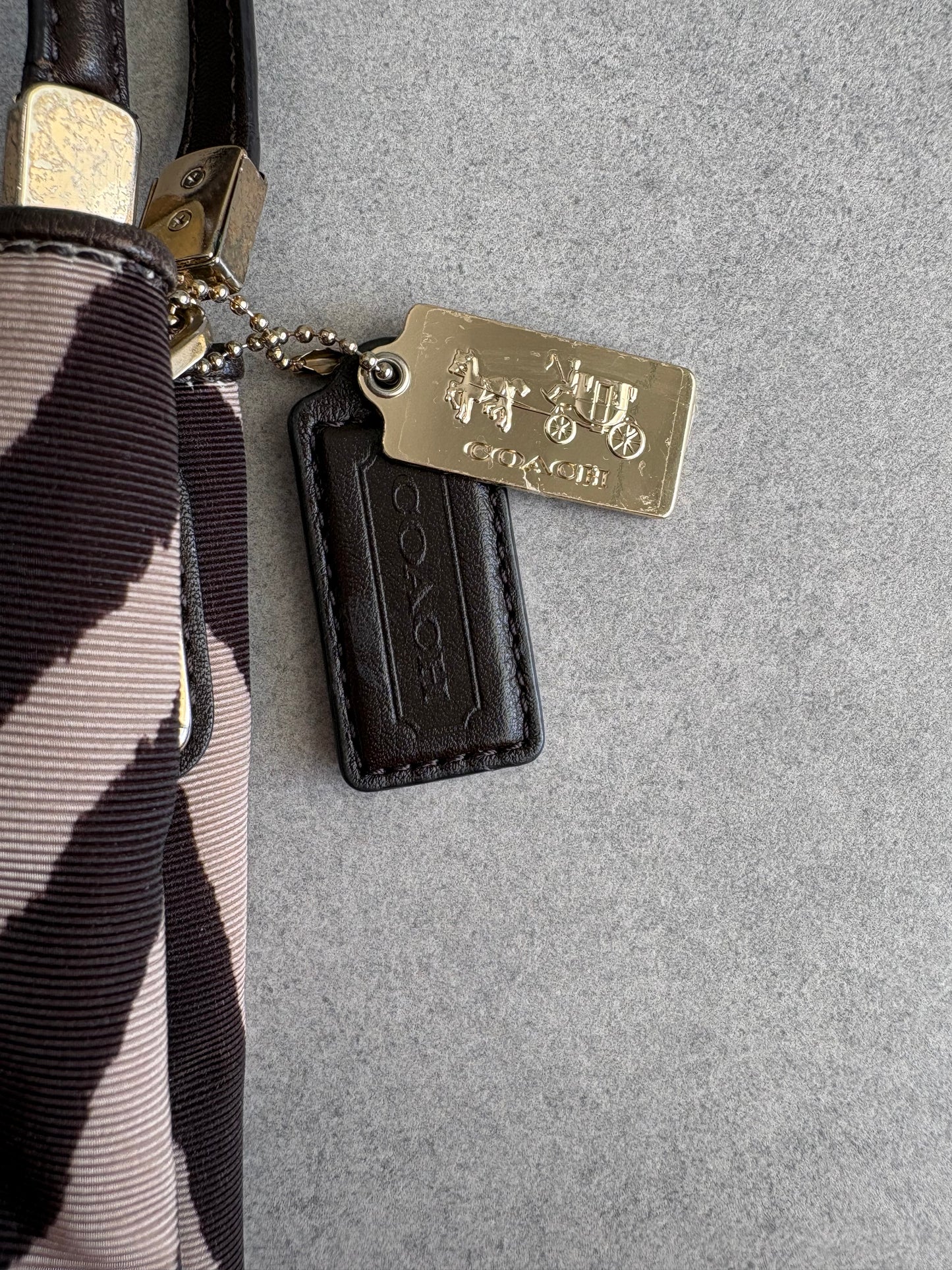 Coach Tote Black and Zebra Print Shoulder Bag