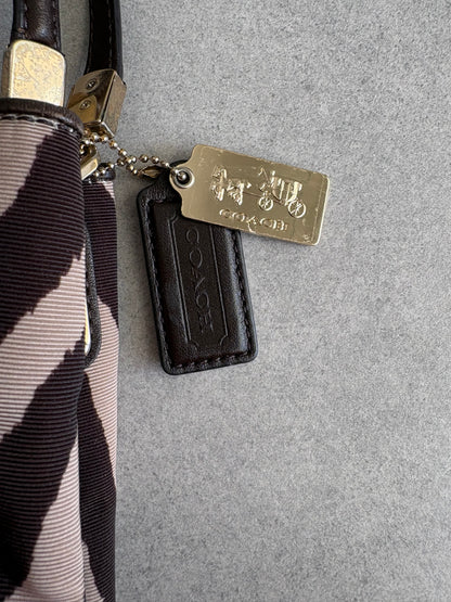 Coach Tote Black and Zebra Print Shoulder Bag