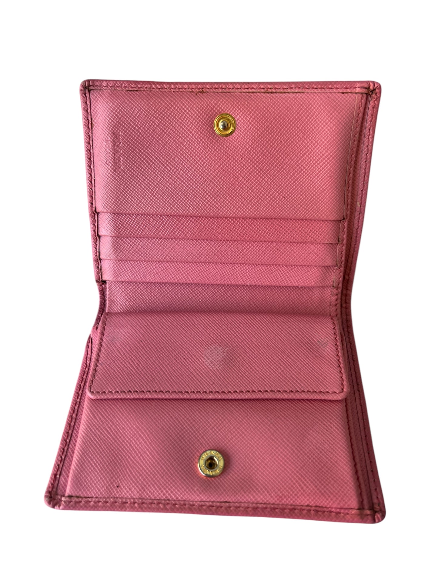Prada Pink Saffiano Compact Wallet