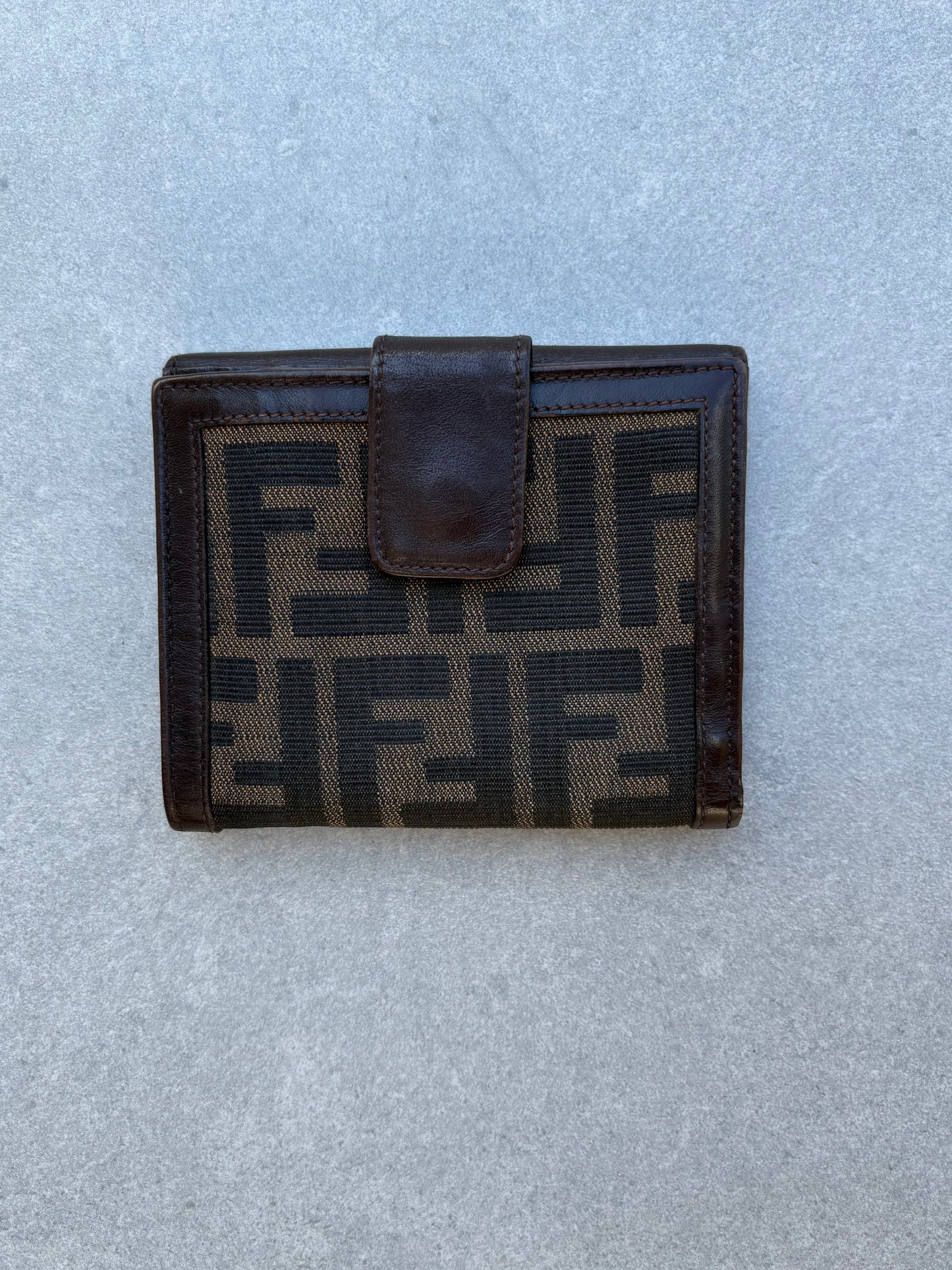 Fendi Brown Zucca Canvas and Leather Wallet